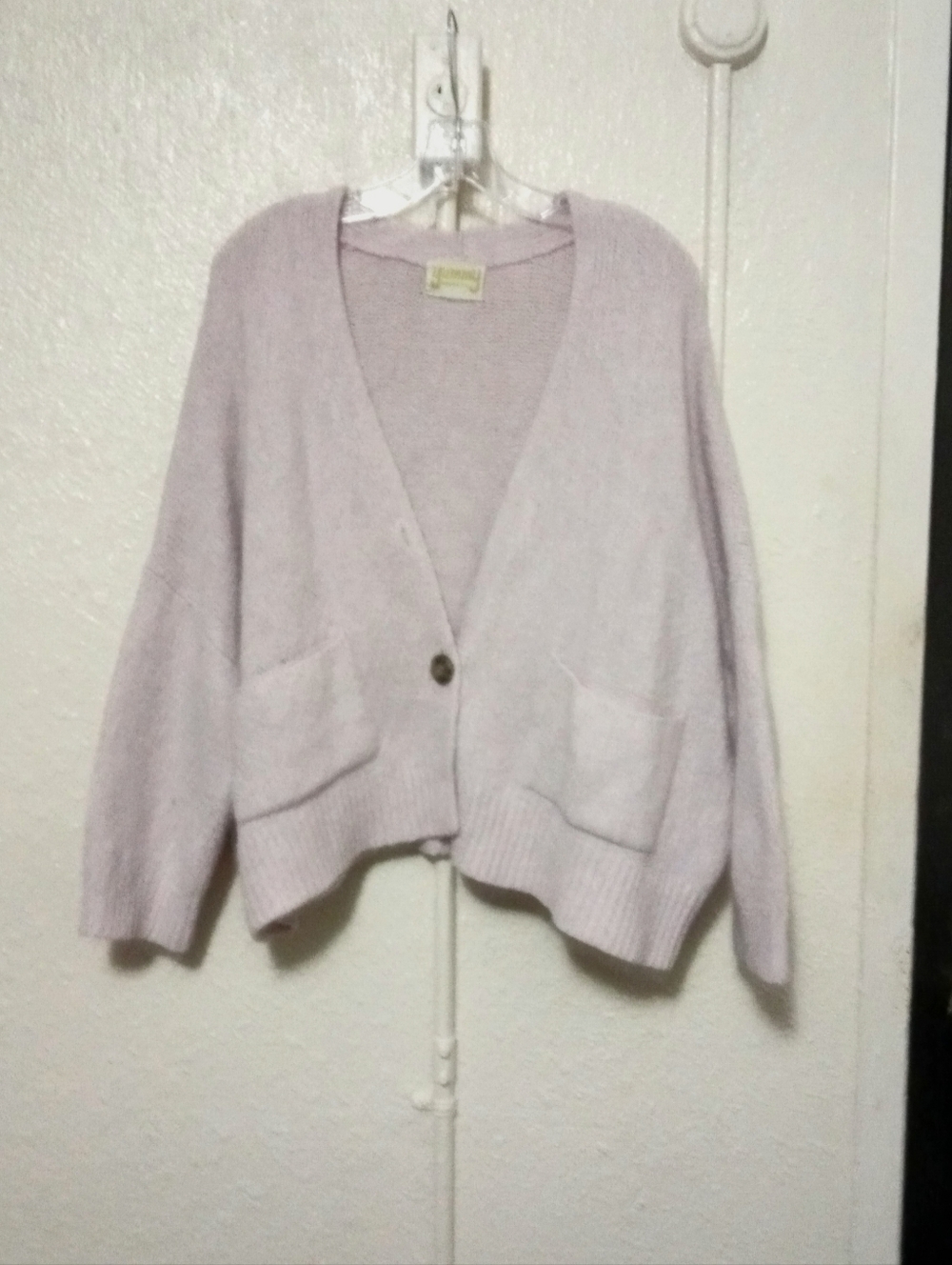 YUMMY Soft Pink V-Neck Button Cardigan Sweater